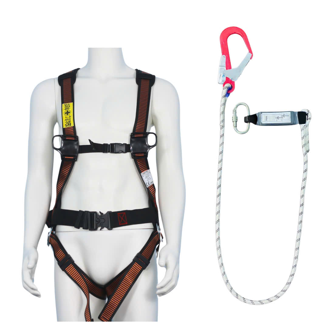 ABD7 - Dây đai toàn thân HQ khóa bấm có đệm hông túi 1 móc nhôm dây thừng giảm xóc