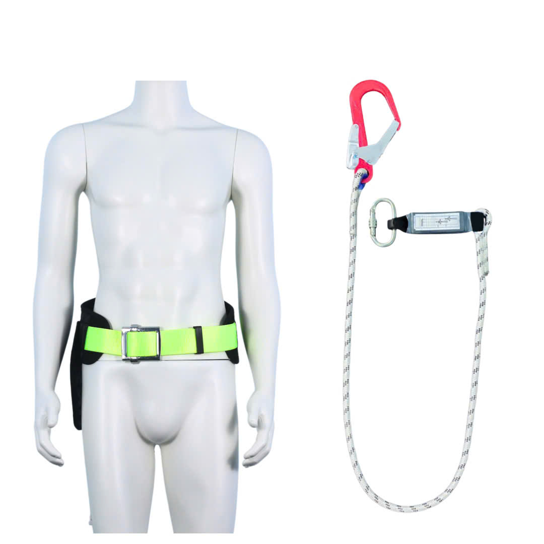 DVD3 - Dây đai nịt bụng vàng chanh khóa vuông có đệm hông túi 1 móc nhôm dây thừng giảm xóc